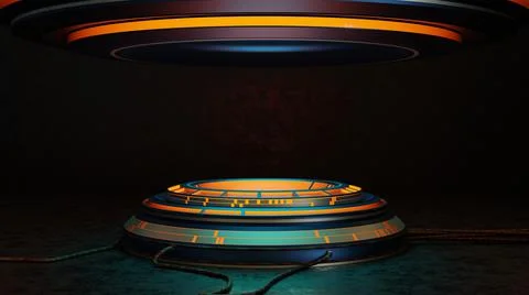 Abstract background of Sci Fi Modern Futuristic hud ui power podium stage, 3D Ilustração Stock