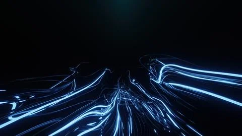 Abstract background of Sci Fi Modern Futuristic neon line connection, 3D il.. Stock Illustration