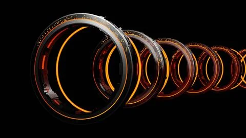Abstract background of Sci Fi Modern Futuristic warp teleporter tube path, .. イラスト素材