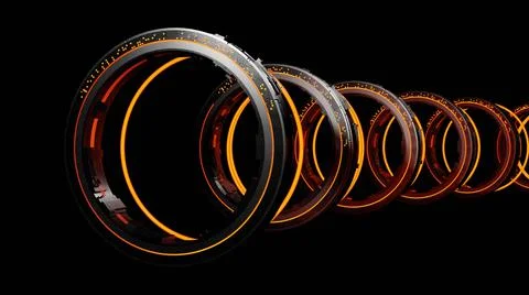 Abstract background of Sci Fi Modern Futuristic warp teleporter tube path, 3D Stock Photos