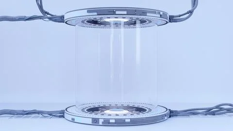 Abstract background of Sci Fi Modern Futuristic hud ui power podium stage, .. Stock Photos