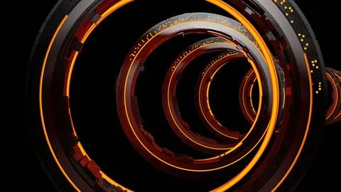 Abstract background of Sci Fi Modern Futuristic warp teleporter tube path, .. Stock Photos