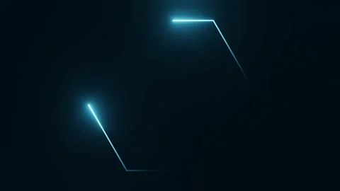 Abstract background on a seamless hexagon loop glowing neon lights Stock Footage 242291832