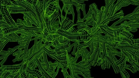 Abstract background seamless loop green cyan roots. Vj loop trees in outer space Video stock 250112595
