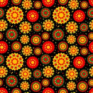 Abstract background seamless pattern with ethnic ornament on black. Element with Stock Illustration