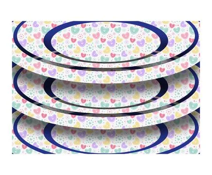 Abstract background seamless pattern heart shape in curved shape pastel vecto Stock Illustration