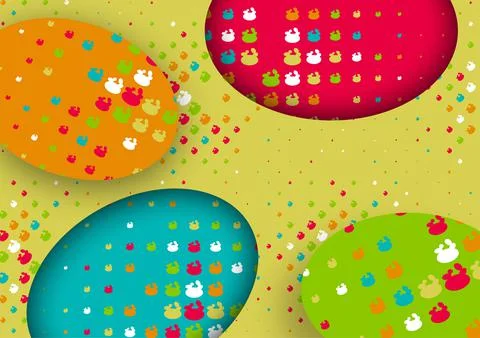 Abstract Background Seamless pattern oval colorful vector illustration. Stock Illustration