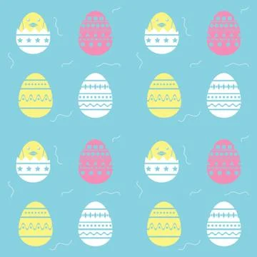 Abstract background. Seamless Pattern  Repeating pastel color eggs. Festive d Stock Illustration