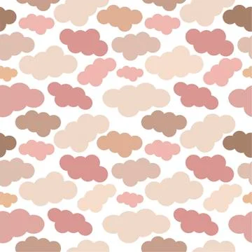 Abstract background. Seamless vector pattern. Pink pastel shades clouds on a  Stockillustratie