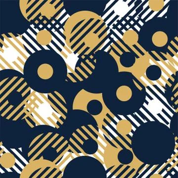 Abstract background seamless vector pattern made with circular geometric shap Illustrazione stock
