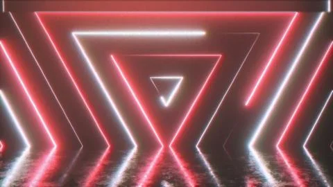 Abstract background from seamlessly appearing neon colorful triangle with noi Illustration