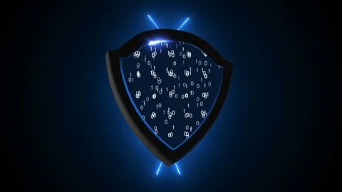 Abstract background with Security Shield. Cyber Background. 3d rendering 스톡 동영상 72922035