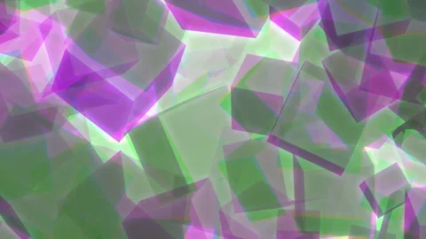 An abstract background of semi-transparent pink and green geometric shapes Video stock 338986609