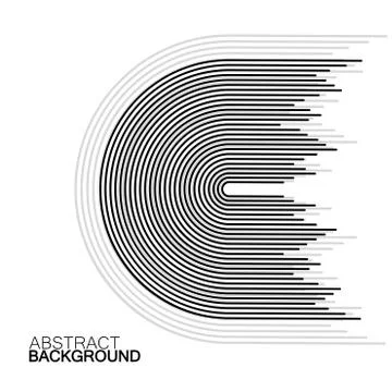 Abstract background of semicircles with lines, striped geometric shapes, vect Stock Illustration