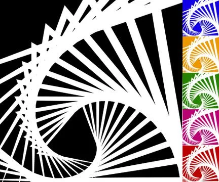 Abstract background set with concentric rotating lines 스톡 일러스트