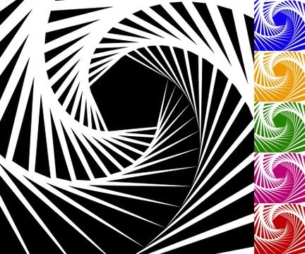 Abstract background set with concentric rotating lines Stockillustratie