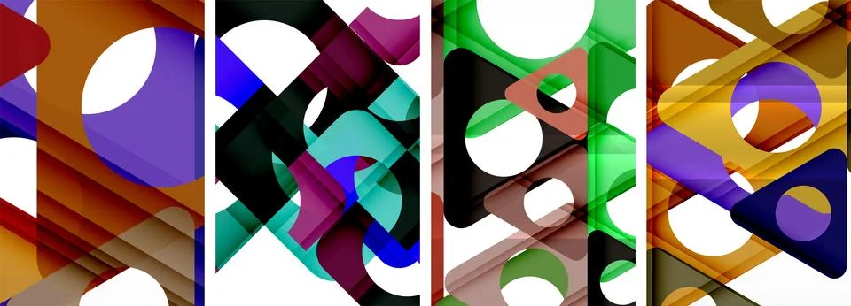 Abstract background set featuring captivating triangles. Harmonious blend of Stock Illustration