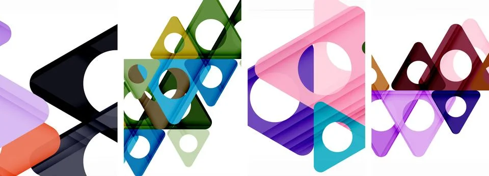 Abstract background set featuring captivating triangles. Harmonious blend of イラスト素材