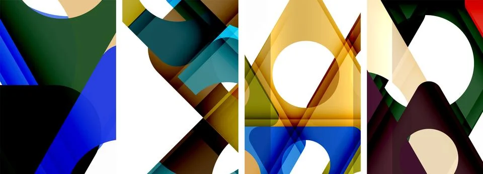 Abstract background set featuring captivating triangles. Harmonious blend of Illustrazione stock