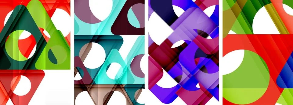 Abstract background set featuring captivating triangles. Harmonious blend of Stock Illustration