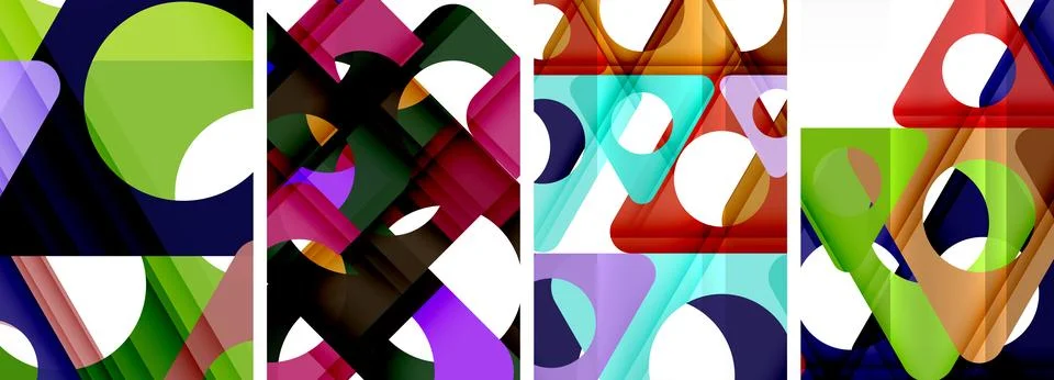 Abstract background set featuring captivating triangles. Harmonious blend of イラスト素材