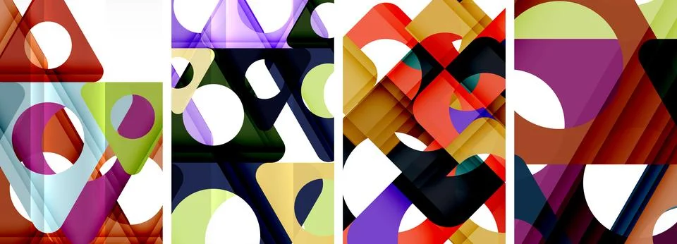 Abstract background set featuring captivating triangles. Harmonious blend of Illustrazione stock