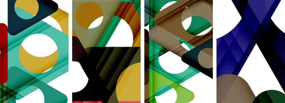 Abstract background set featuring captivating triangles. Harmonious blend of Illustrazione stock