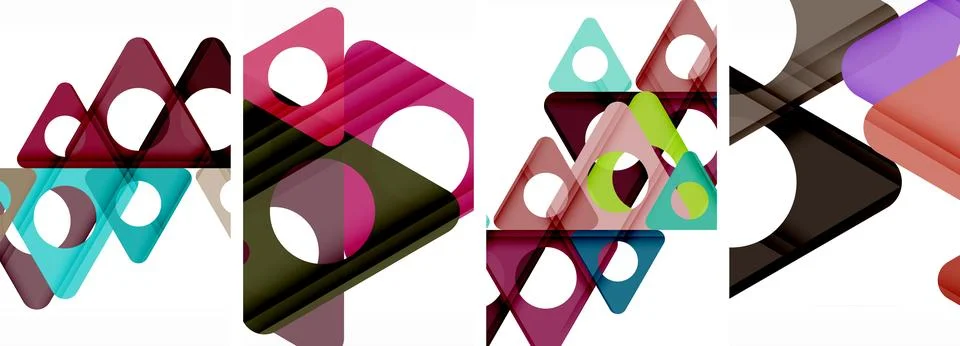 Abstract background set featuring captivating triangles. Harmonious blend of Illustrazione stock