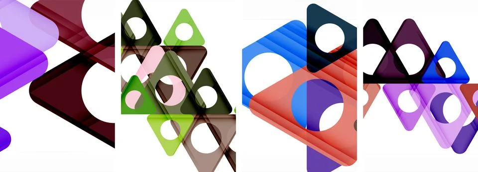 Abstract background set featuring captivating triangles. Harmonious blend of Stock Illustration