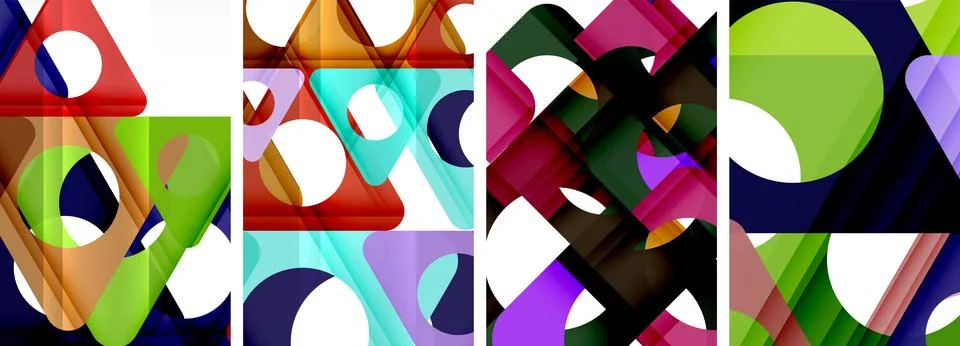 Abstract background set featuring captivating triangles. Harmonious blend of Stock Illustration