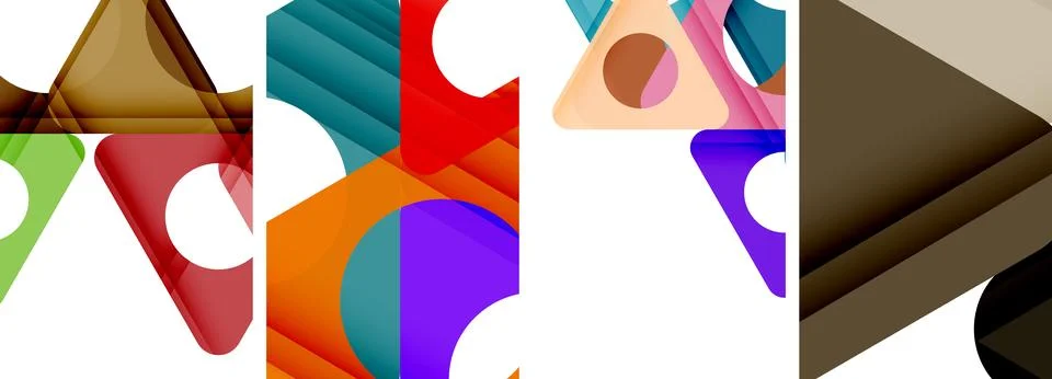 Abstract background set featuring captivating triangles. Harmonious blend of Stock Illustration