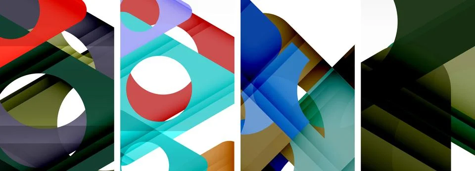 Abstract background set featuring captivating triangles. Harmonious blend of Illustrazione stock