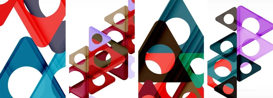 Abstract background set featuring captivating triangles. Harmonious blend of Illustrazione stock