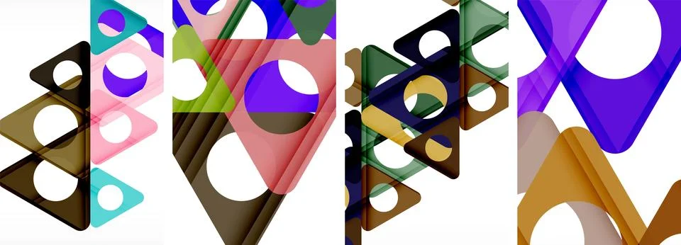 Abstract background set featuring captivating triangles. Harmonious blend of イラスト素材