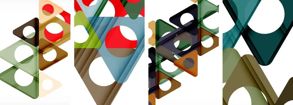 Abstract background set featuring captivating triangles. Harmonious blend of Stock Illustration
