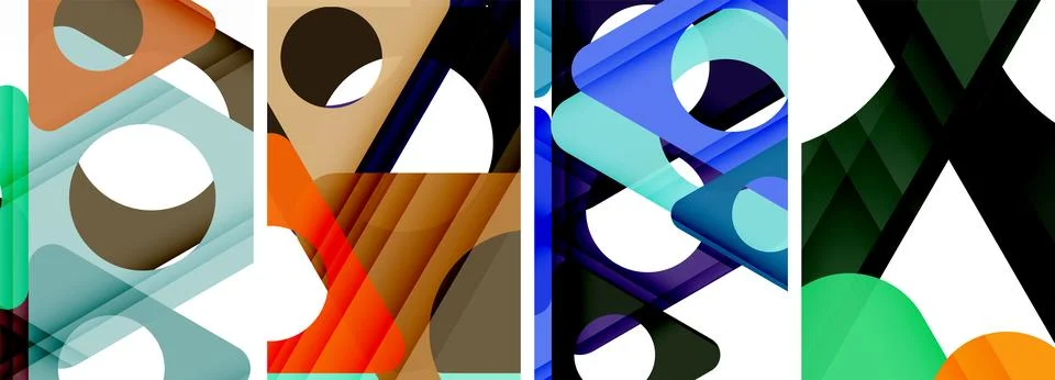 Abstract background set featuring captivating triangles. Harmonious blend of Stock Illustration