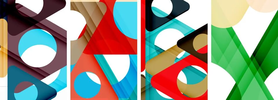 Abstract background set featuring captivating triangles. Harmonious blend of Stock Illustration