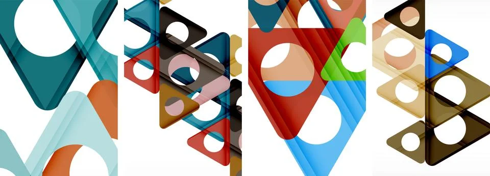 Abstract background set featuring captivating triangles. Harmonious blend of Stock Illustration