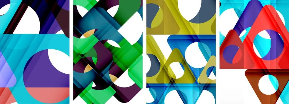 Abstract background set featuring captivating triangles. Harmonious blend of Illustrazione stock
