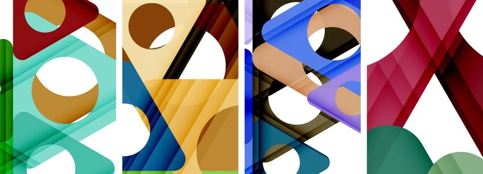 Abstract background set featuring captivating triangles. Harmonious blend of Illustrazione stock