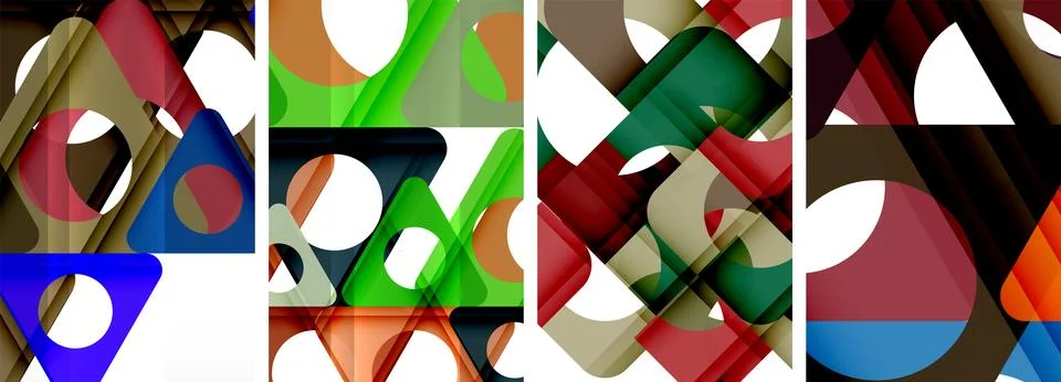 Abstract background set featuring captivating triangles. Harmonious blend of Stock Illustration