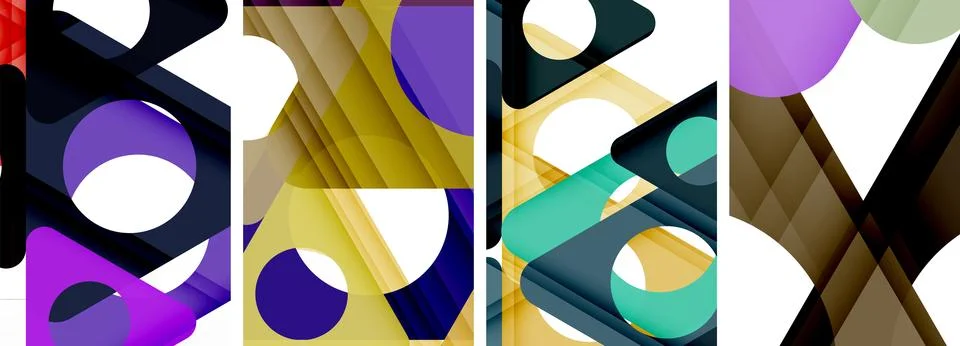 Abstract background set featuring captivating triangles. Harmonious blend of Stock Illustration