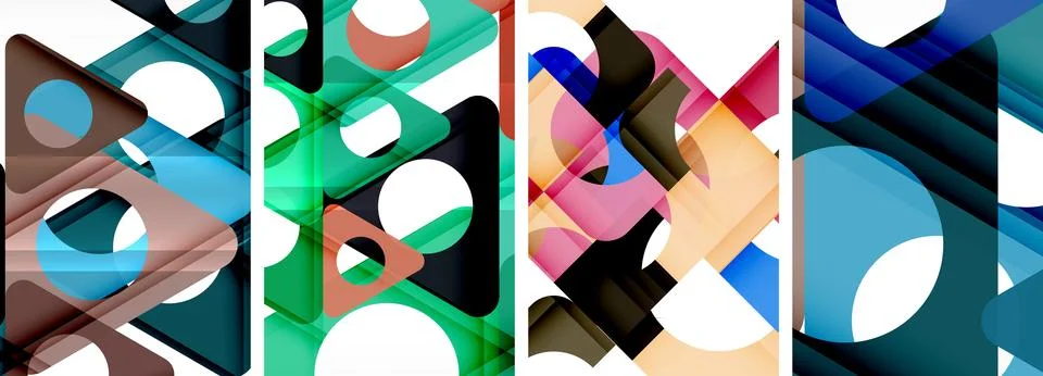 Abstract background set featuring captivating triangles. Harmonious blend of Stock Illustration