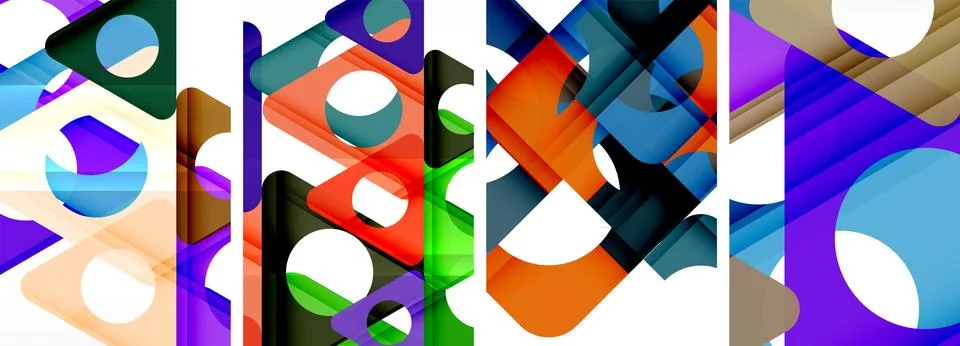 Abstract background set featuring captivating triangles. Harmonious blend of Stock Illustration