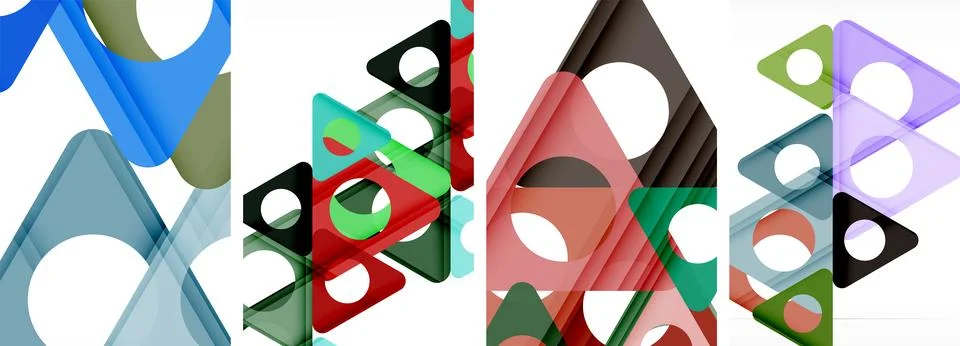 Abstract background set featuring captivating triangles. Harmonious blend of イラスト素材