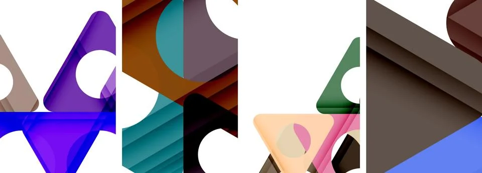 Abstract background set featuring captivating triangles. Harmonious blend of Illustrazione stock