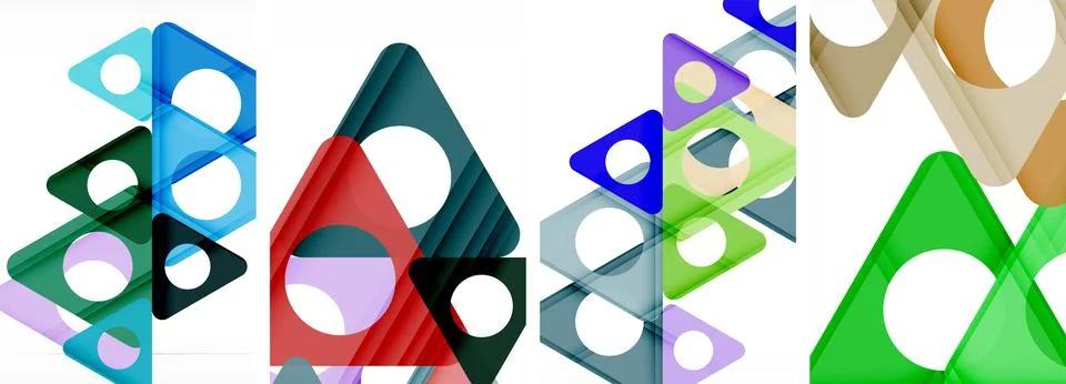 Abstract background set featuring captivating triangles. Harmonious blend of イラスト素材