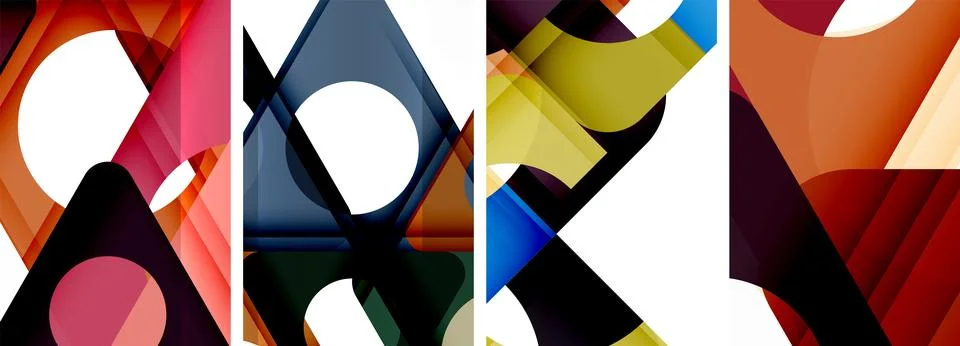 Abstract background set featuring captivating triangles. Harmonious blend of Illustrazione stock