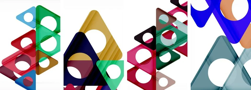 Abstract background set featuring captivating triangles. Harmonious blend of Stock Illustration