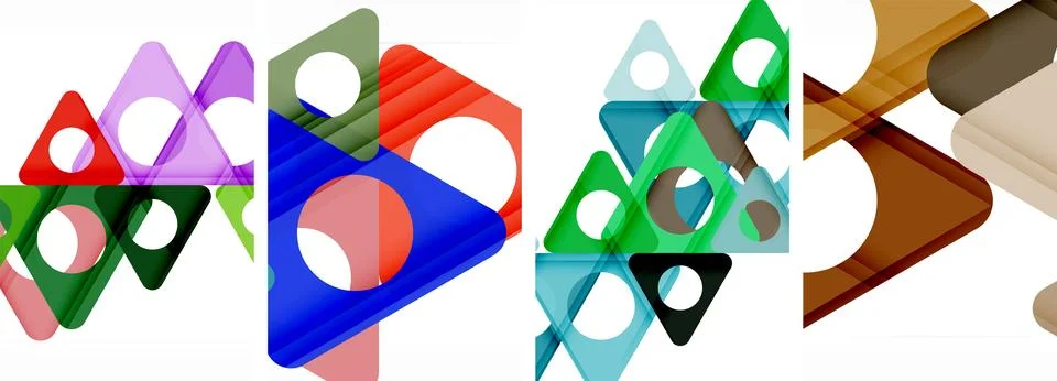 Abstract background set featuring captivating triangles. Harmonious blend of Illustrazione stock